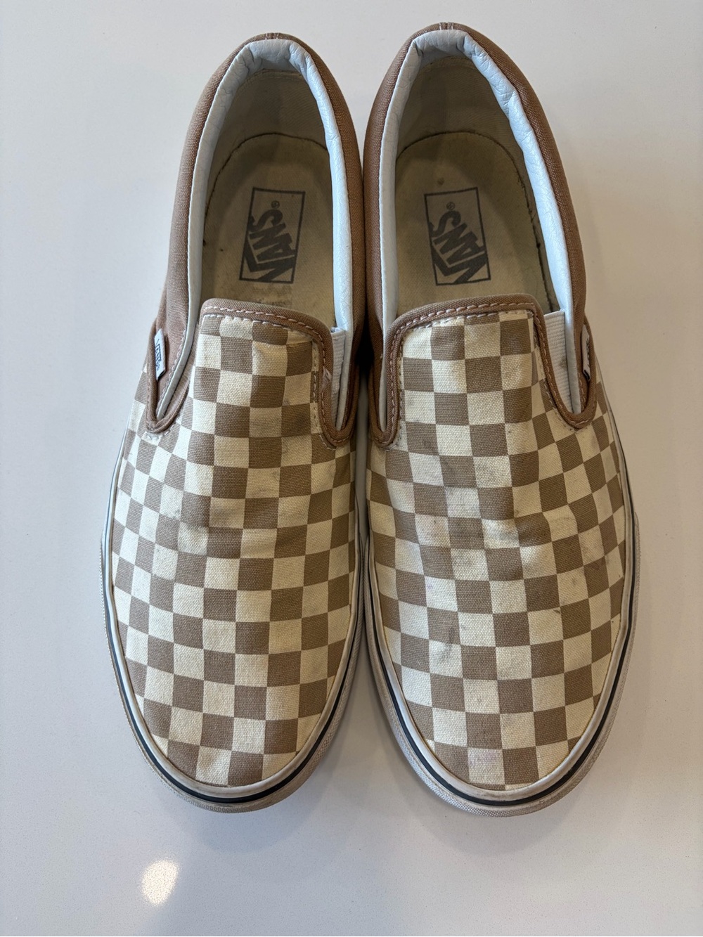 Vans Men’s Size 11 Checkerboard Walnut Brown / White